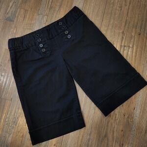 VTG Y2K Skater Punk Preppy Charlotte Russe Size 11 Black Knee Length Shorts